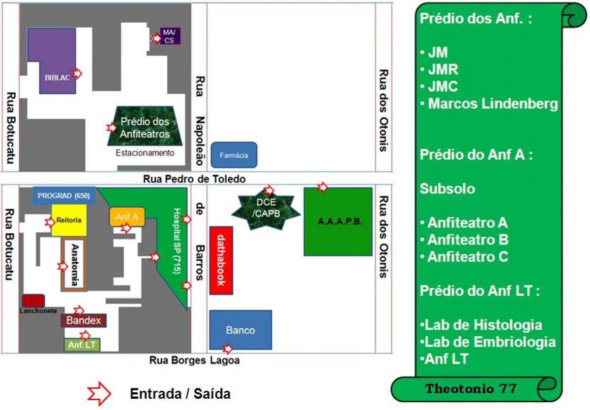 Térkép szövetségi egyetem São Paulo - UNIFESP