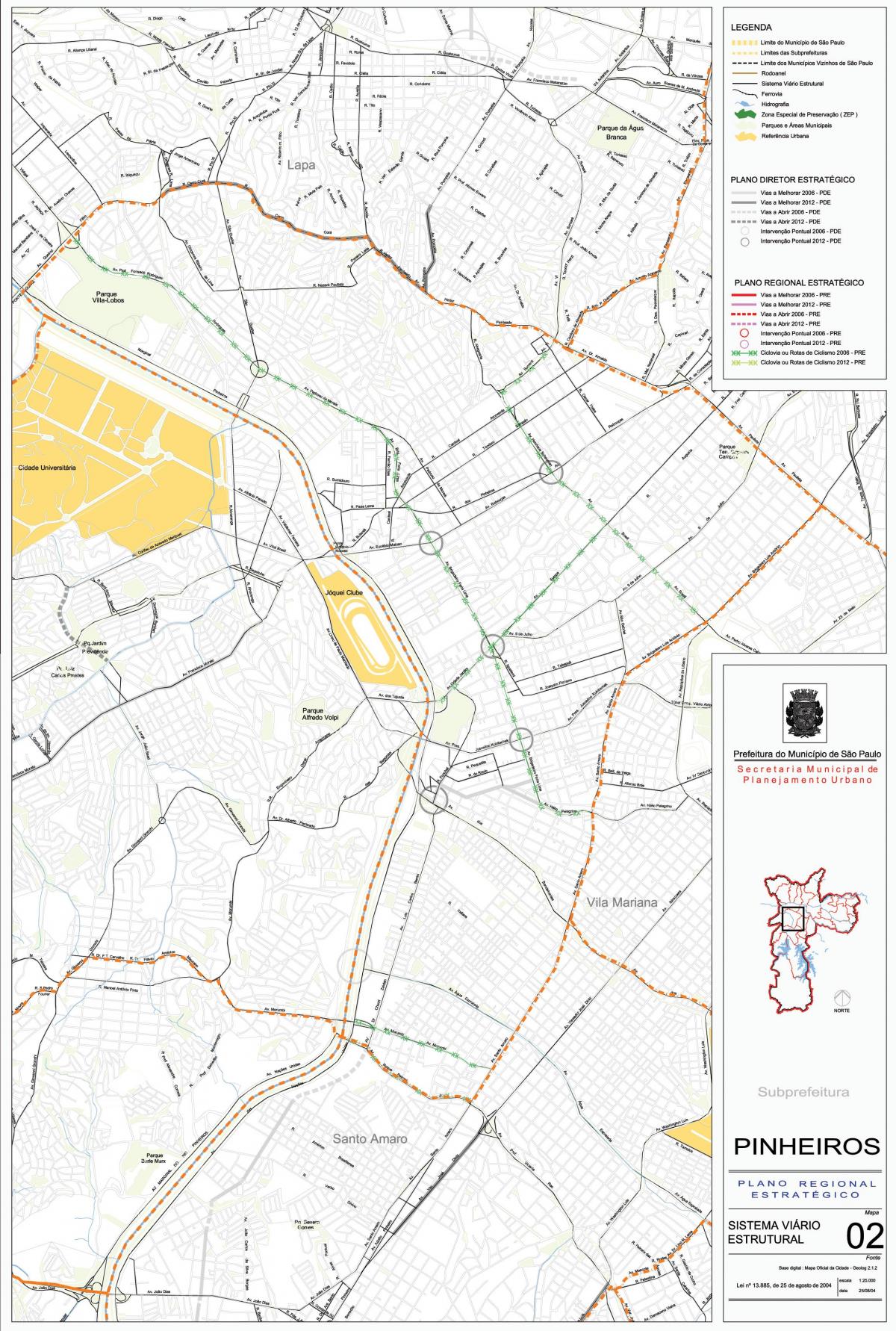 Térkép São Paulo Pinheiros - Utak