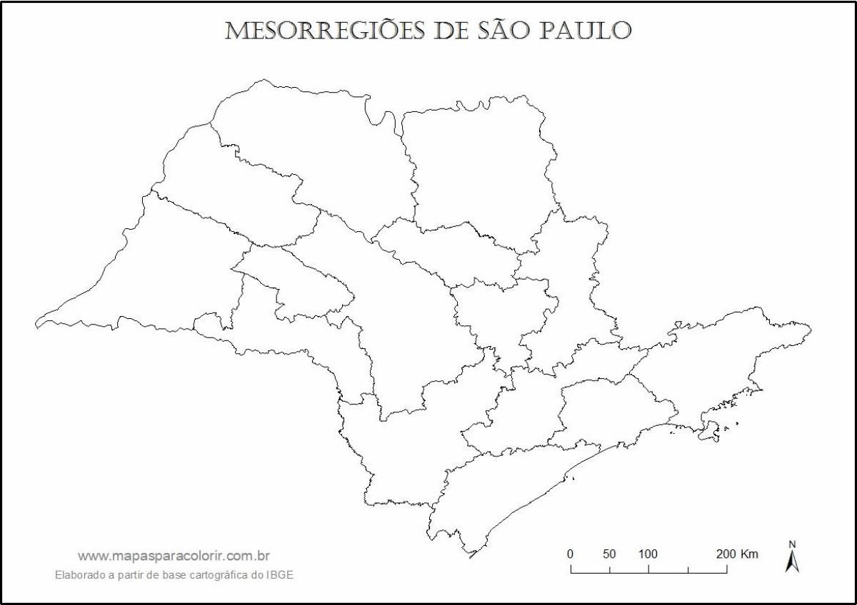 Térkép São Paulo szűz - régiók
