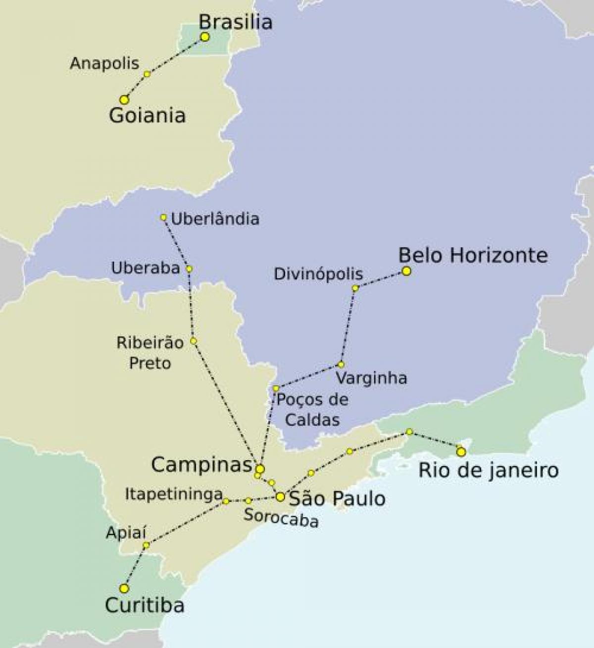 Térkép São Paulo TAV
