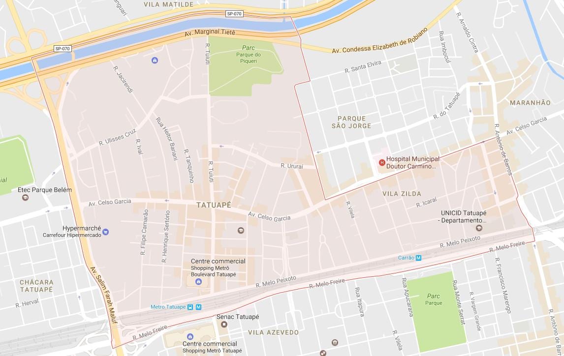 Térkép Tatuapé São Paulo
