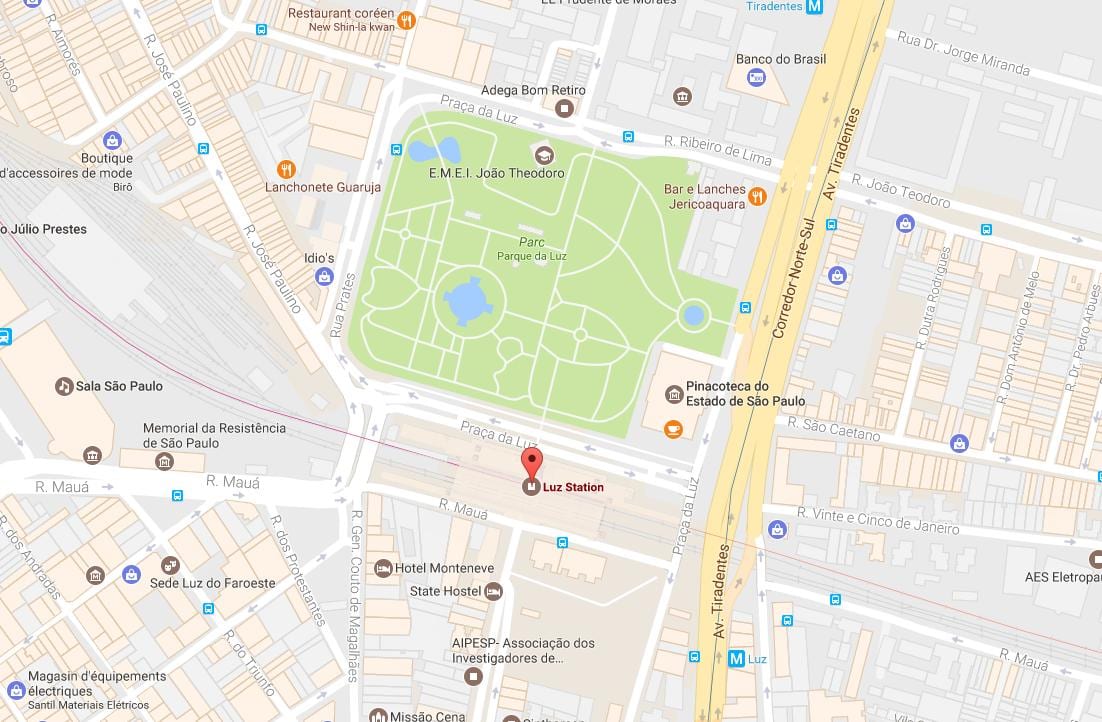 Térkép vasútállomás, a la Luz São Paulo