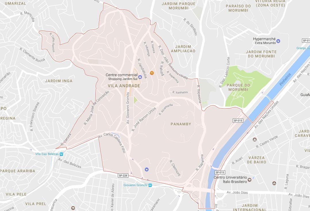Térkép Vila Andrade São Paulo