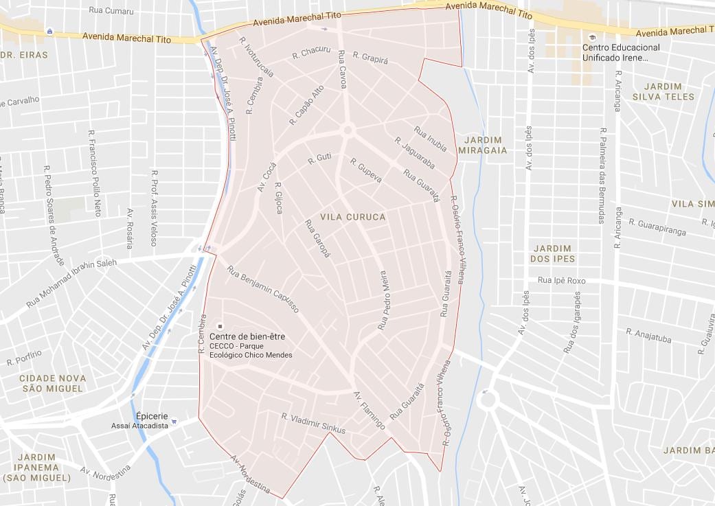 Térkép Vila Curuçá São Paulo