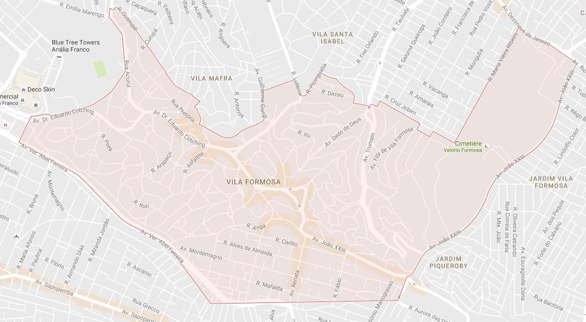 Térkép Vila Formosa São Paulo