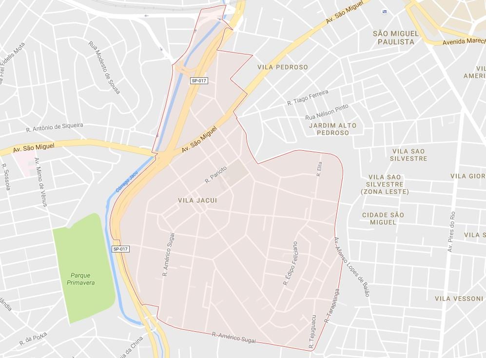 Térkép Vila Jacuí São Paulo