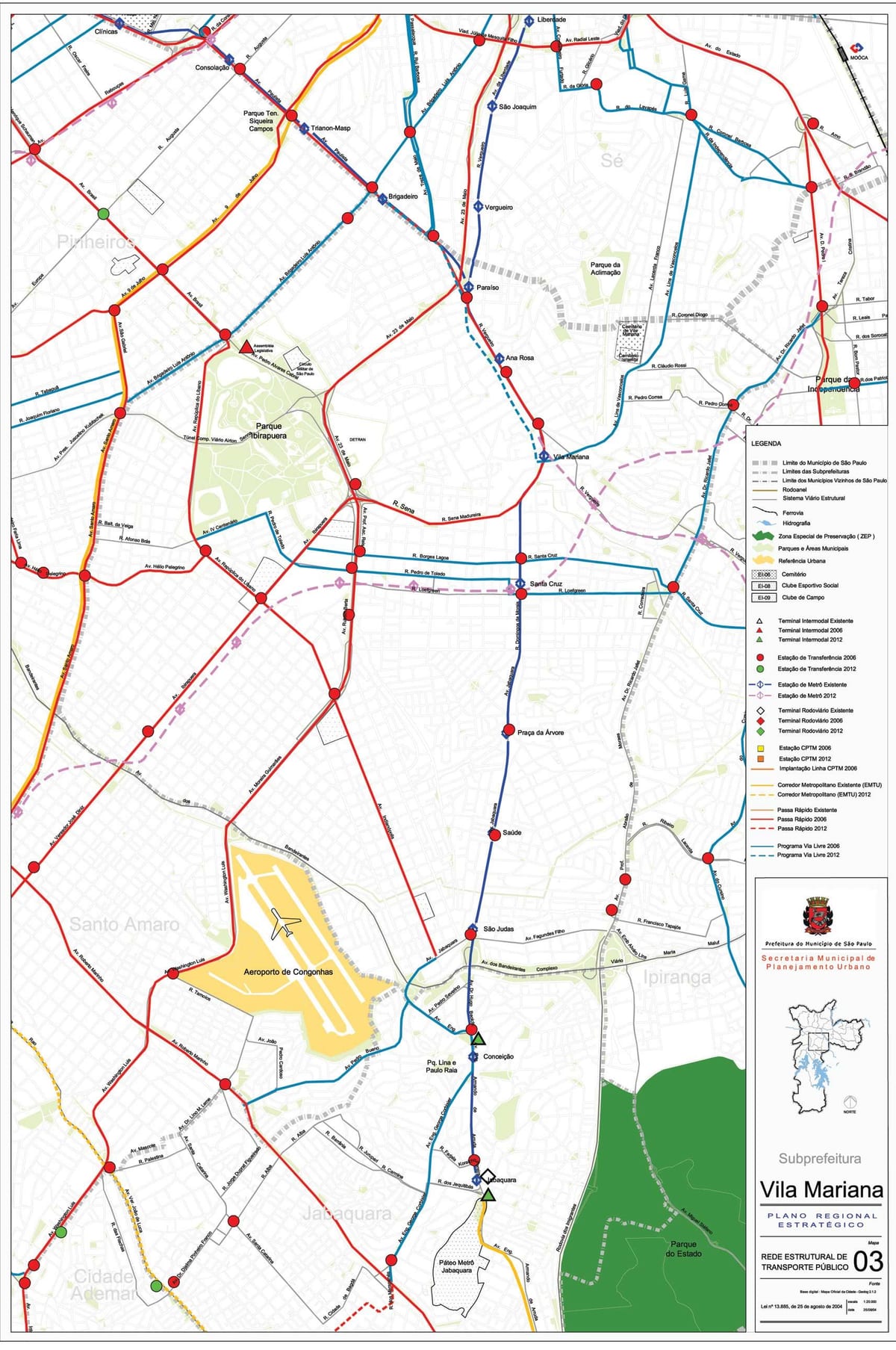 Térkép Vila Mariana São Paulo - tömegközlekedésben