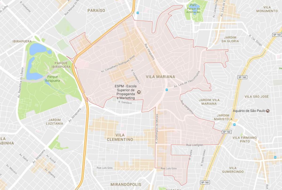 Térkép Vila Mariana São Paulo