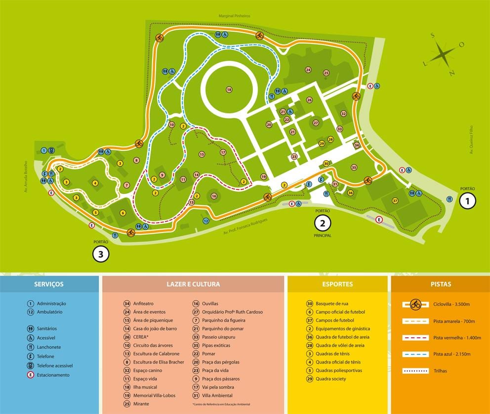 Térkép Villa-Lobos park