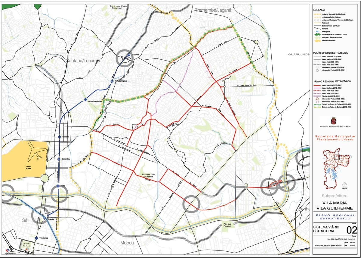 Térkép Vila Maria São Paulo - Utak