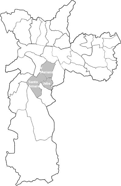 Térkép zóna Centro-Sul São Paulo