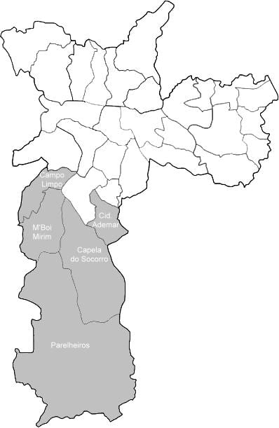 Térkép zóna Sul São Paulo