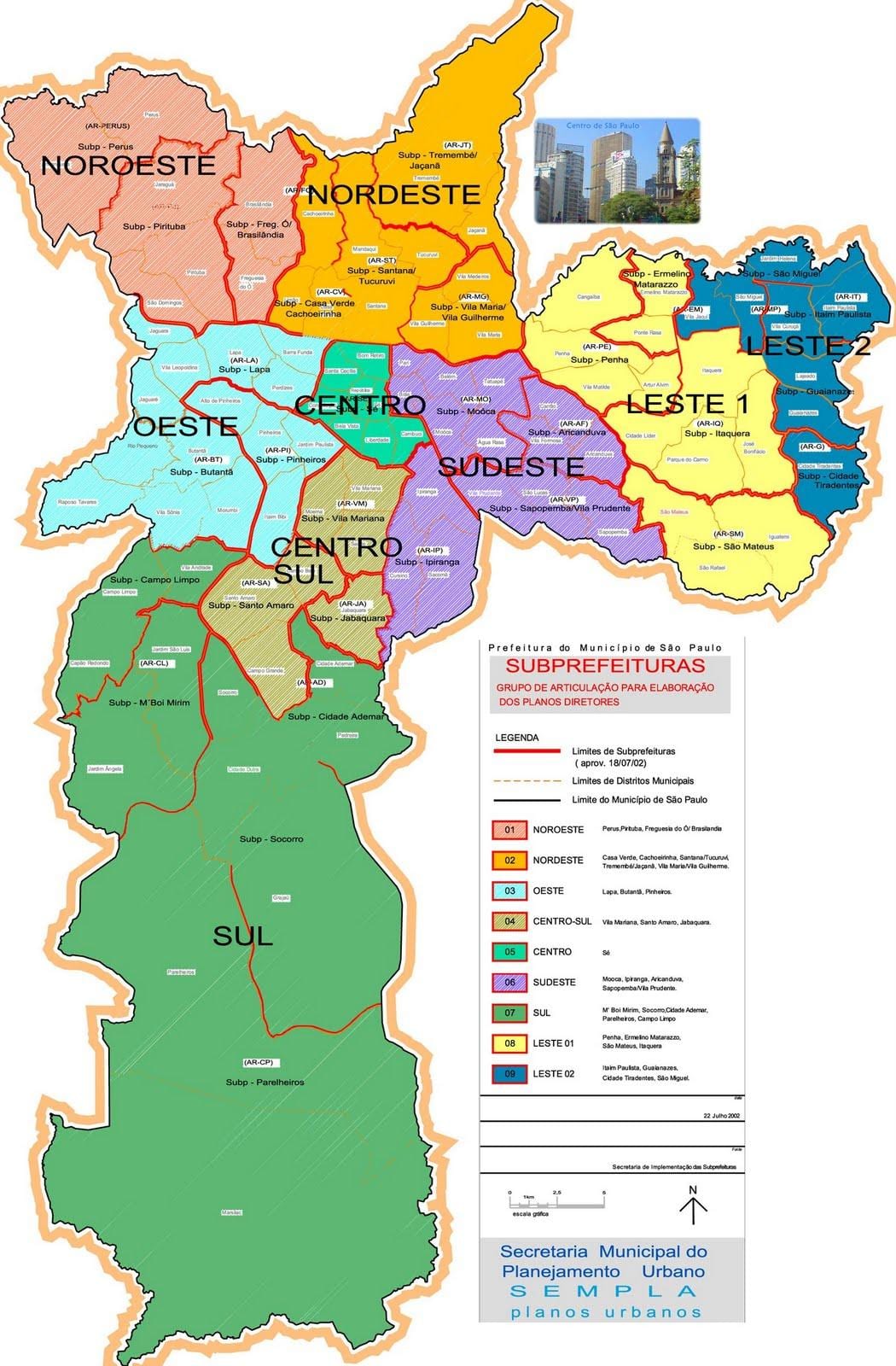 Térkép zonas São Paulo