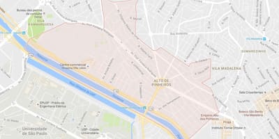 Térkép Alto de Pinheiros São Paulo
