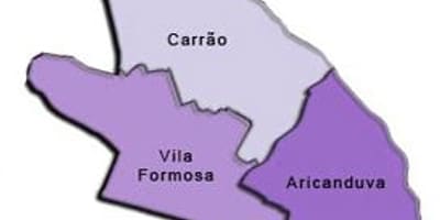 Térkép Aricanduva-Vila Formosa al-prefektúrában