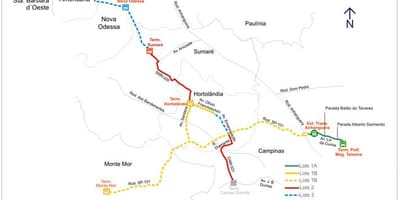 Térkép corredor metropolitano Biléo Soares