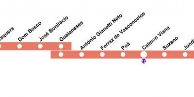 Térkép CPTM São Paulo - Line 11 - Korall