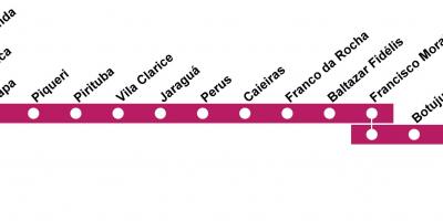 Térkép CPTM São Paulo - Line 7 - Ruby