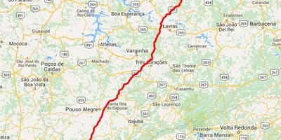 Térkép Fernão Dias autópálya - BR 381