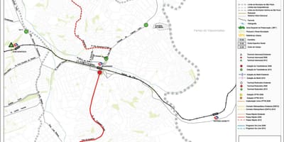 Térkép Guaianases São Paulo - tömegközlekedésben
