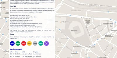 Térkép Elérési Allianz Parque