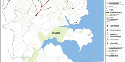 Térkép M'Boi Mirim São Paulo - tömegközlekedésben
