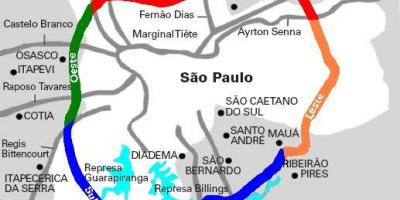 Térkép Mário Covas autópálya - SP 21