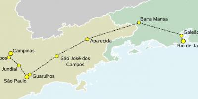 Térkép nagysebességű vonat São Paulo
