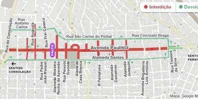 Térkép Paulista sugárút São Paulo