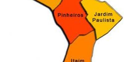 Térkép Pinheiros al-prefektúrában