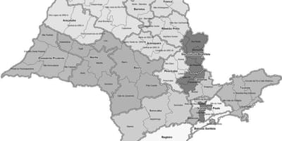 Térkép São Paulo fekete-fehér