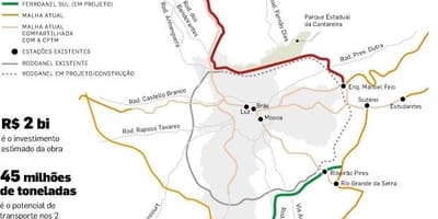 Térkép São Paulo Ferroanel