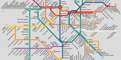 Térkép São Paulo hálózati metró