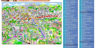Térkép São Paulo látnivalók
