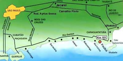 Térkép São Paulo strandok