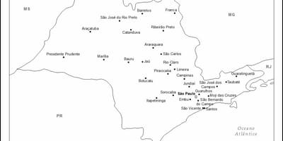 Térkép São Paulo szűz - főbb városok