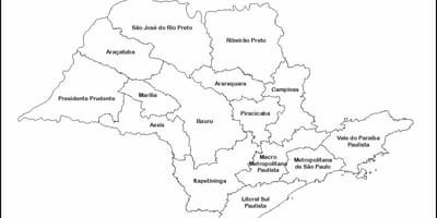 Térkép São Paulo szűz - régiók nevek