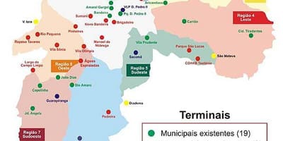 Térkép terminálok busz São Paulo