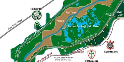 Térkép Tiete Ökológiai Park